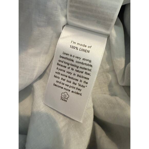 Farm Rio Blue Foliage Linen Laced Front Maxi Dress White Blue XL - Picture 13 of 13